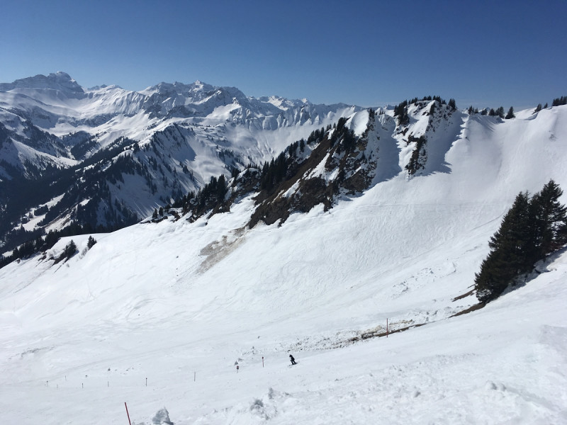 10- Einfahrt in die Route "Steilhang" am Muttelberg (präpariert, also faktisch schwarze Piste)