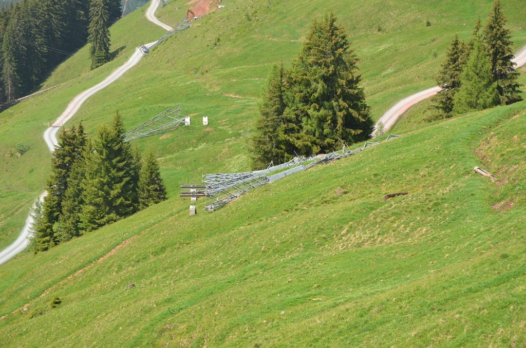 Endlagen entsprechend beabsichtigter Abtransportrichtung und vielleicht nicht quer über den Fahrtweg