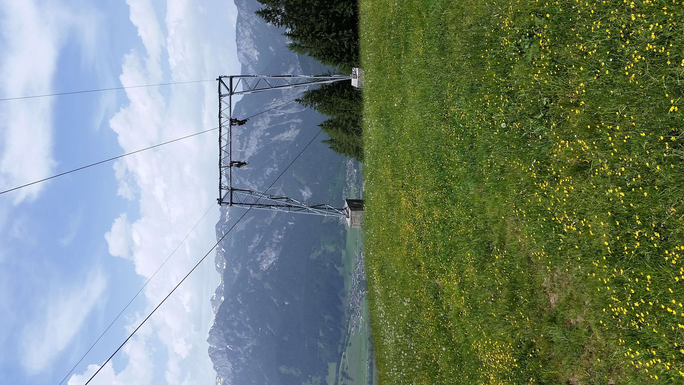 Blick zurück auf Strecke und Stütze 3