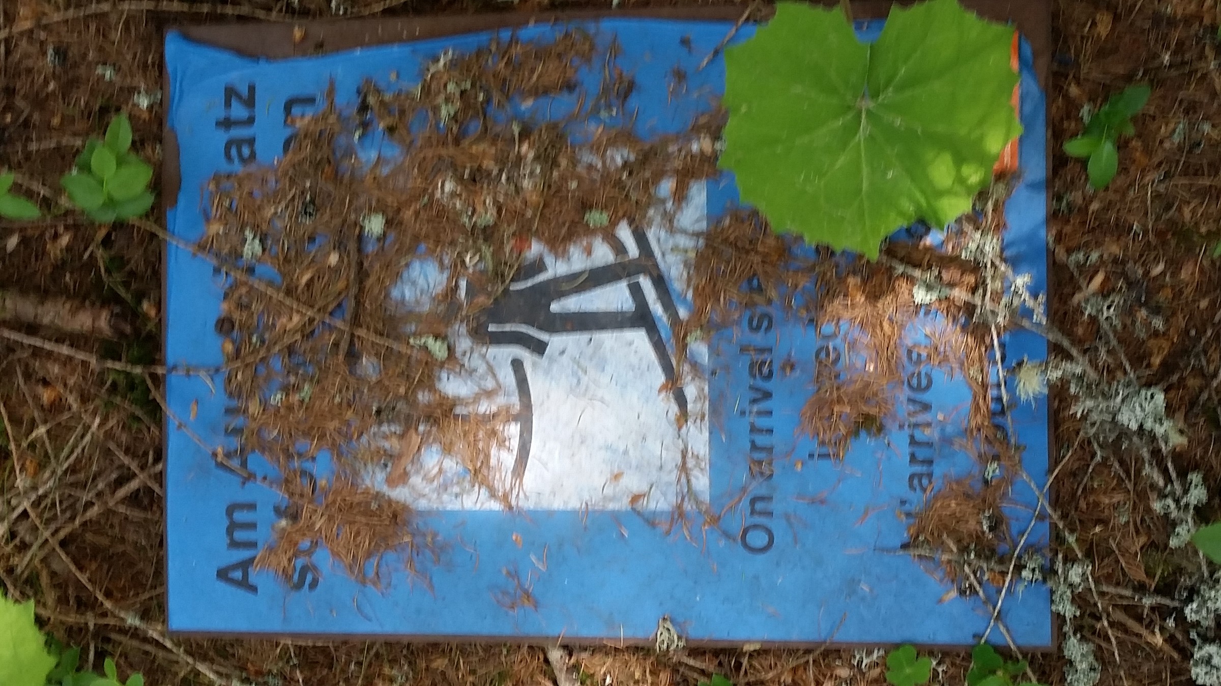 Schild beim Ausstieg