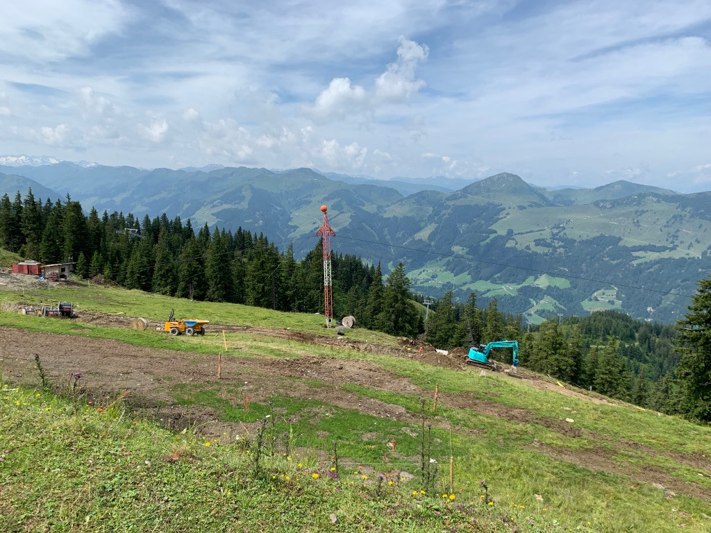 Bergstation der Materialseilbahn