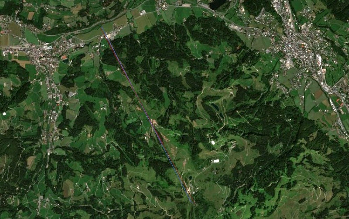 Fleckalmbahn-Trassenlage