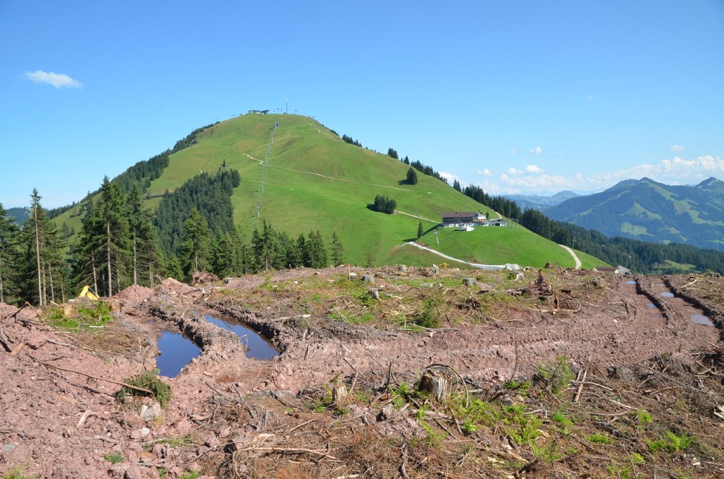 Flacher oberer Pistenteil