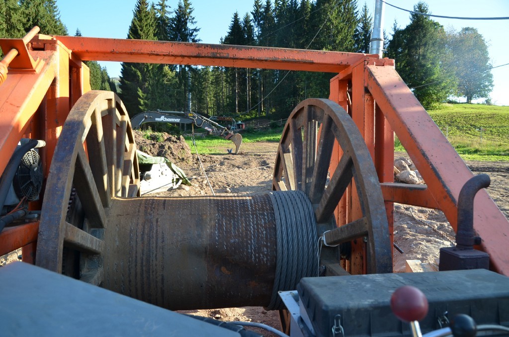 Winde zum Aufspulen des eingezogenen Vorseils