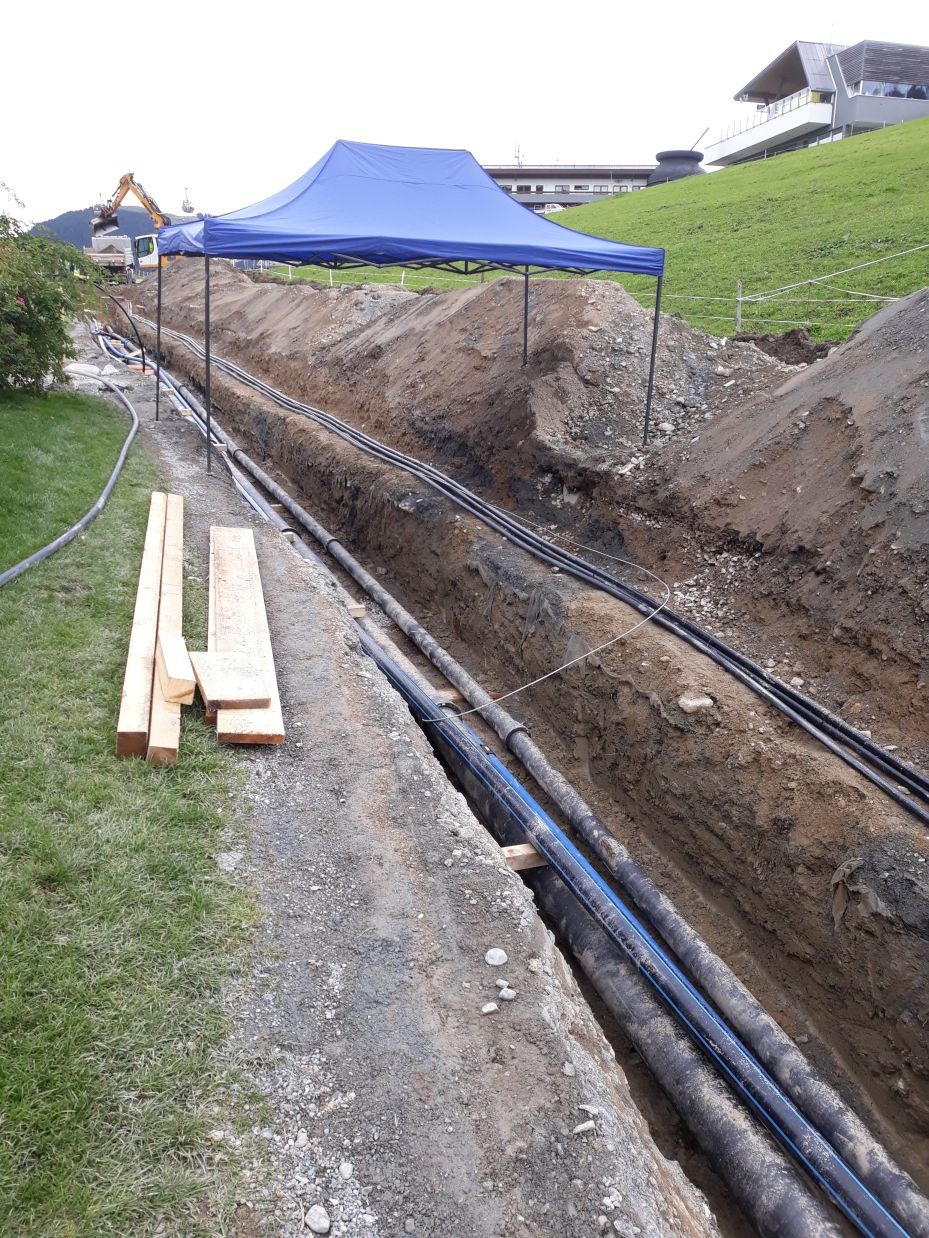 Grabungsarbeiten Richtung Stöcklalm