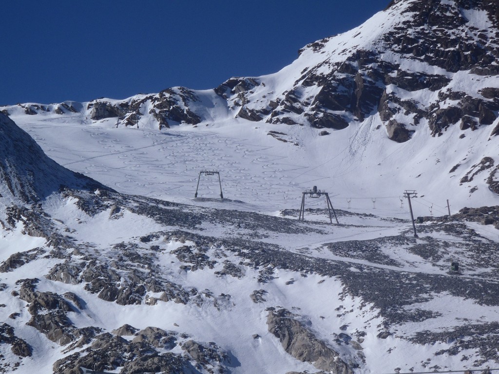 Spuren der Tourengeher am Maurerlift