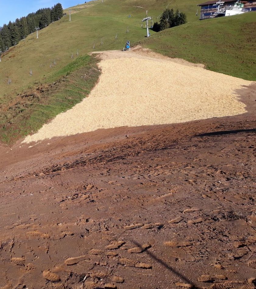 Verbreiterung Skiweg bei Rigi unterm Kasbichl DSB sowie bei der Abfahrt Richtung Kraftalm. Da wird freilich auch Aushubmaterial untergebracht.