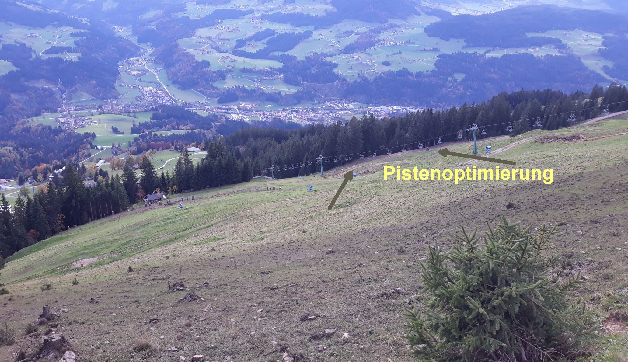 Pistenverbesserungen unterhalb von Rigi