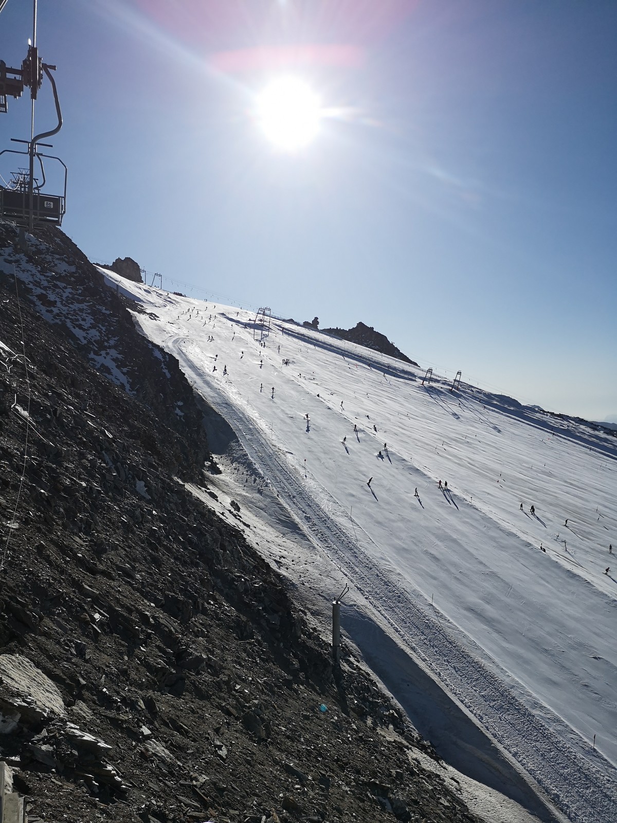 Blick auf die sehr harten Pisten an der GW
