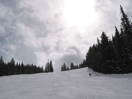 The Woods, eine super Abfahrt, völlig leer obwohl man an der 4KSB 5-10 min angestanden ist.