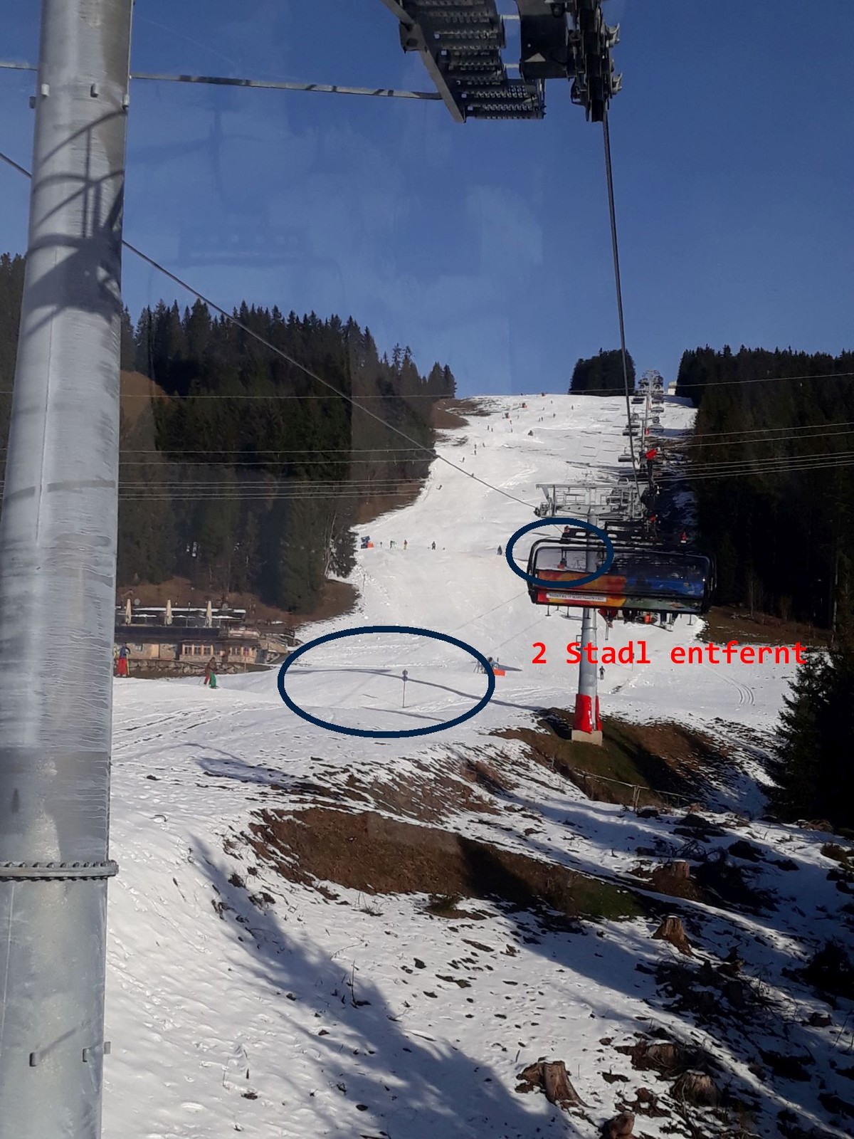 die 2 Holzstadl wurden entfernt