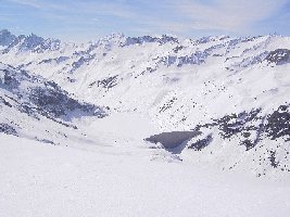 Blick zum Stausee &amp;quot;Lac de Moiry&amp;quot; vom Corne de Sorebois aus (2895m).