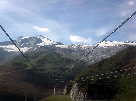 Blick vom Gletscherbus 2 auf den Gletscher
