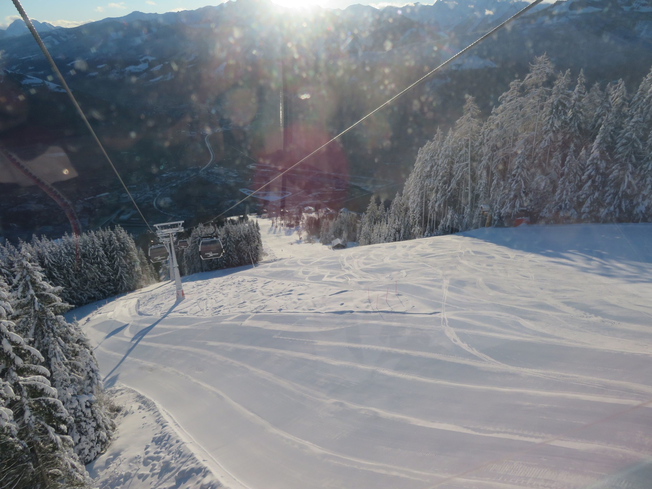 08.50 Uhr: areitXpress mit der Schüttabfahrt (Nr. 4) - der Anblick macht Vorfreude auf den bevorstehenden Tag!