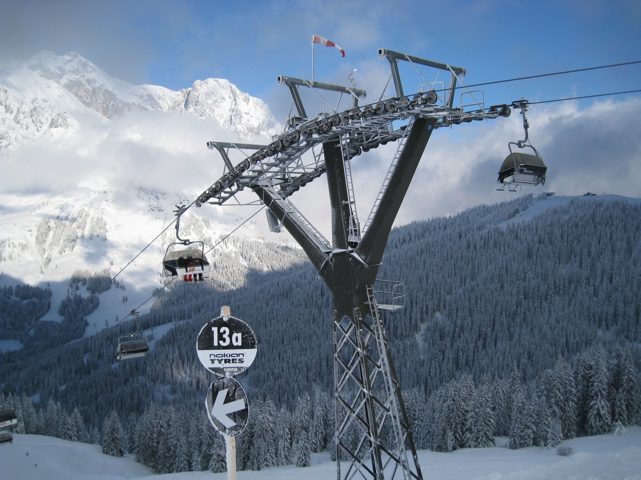13.26 Uhr: Zachhofalmbahn vor dem Hochkönig