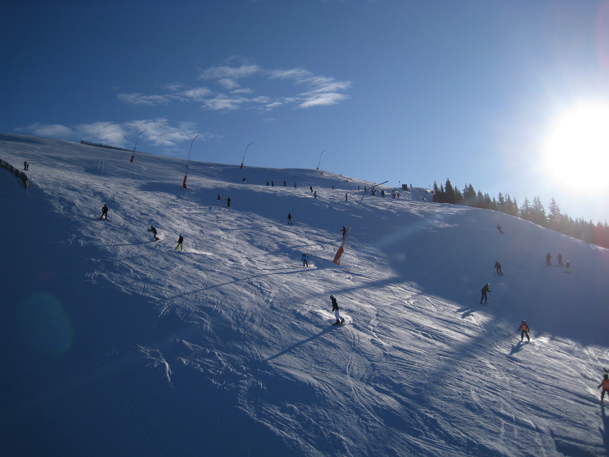 09.42 Uhr: Sprung zur Kapellenbahn mit der Kapellenpiste (Nr. 8 blau)