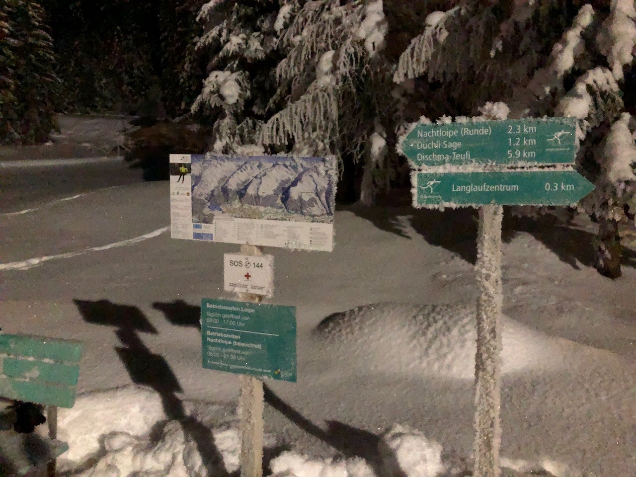 Langlaufen am Abend - auch nett.