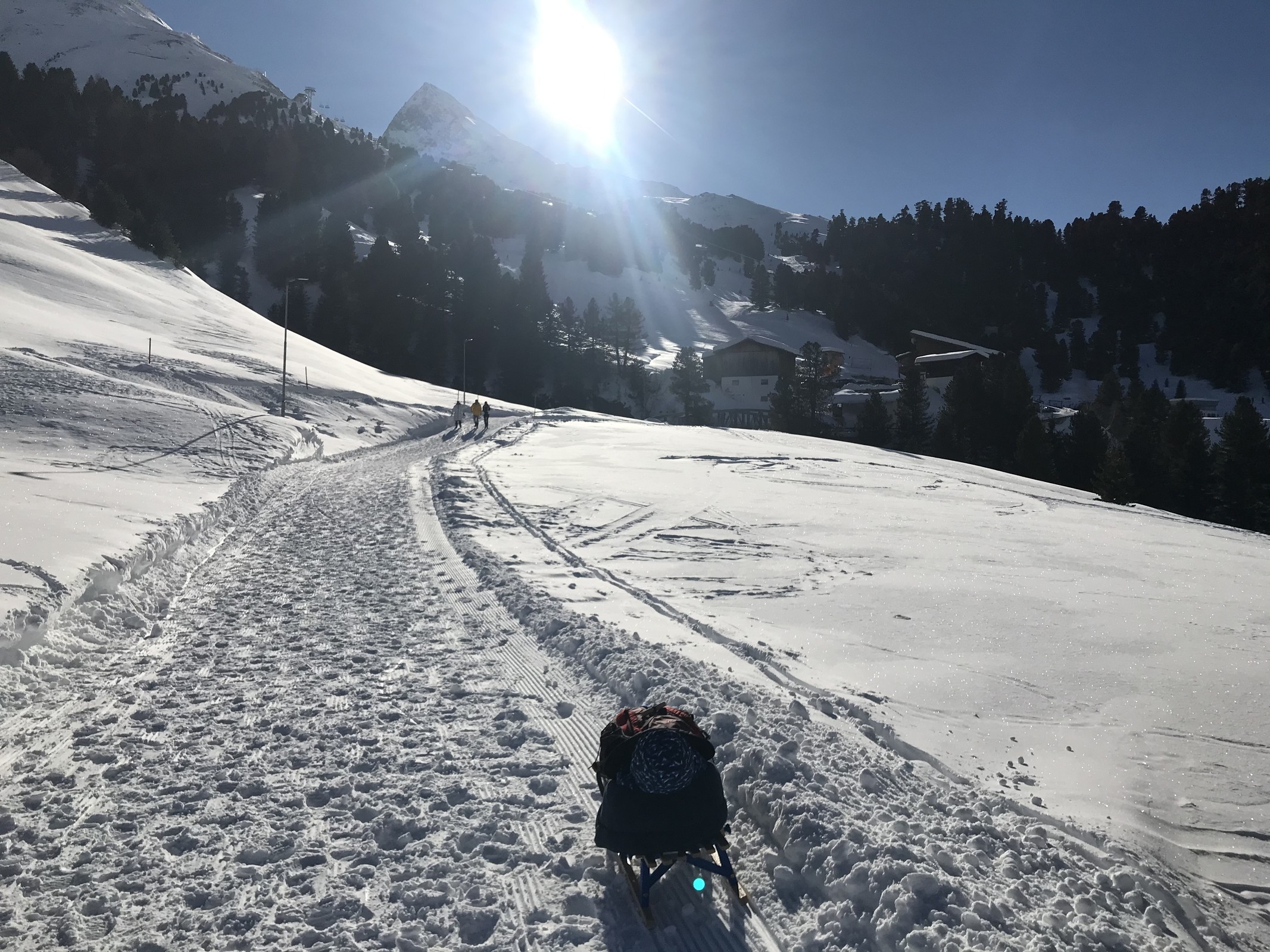 Der Sonne entgegen, snowflat junior hat natürlich alles verschlafen
