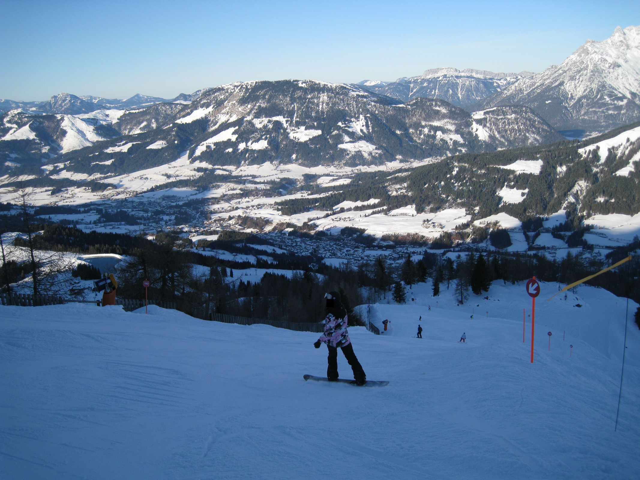 14.46 Uhr: Gleiche Position - Blick auf den "Einstiegshang" der roten 105