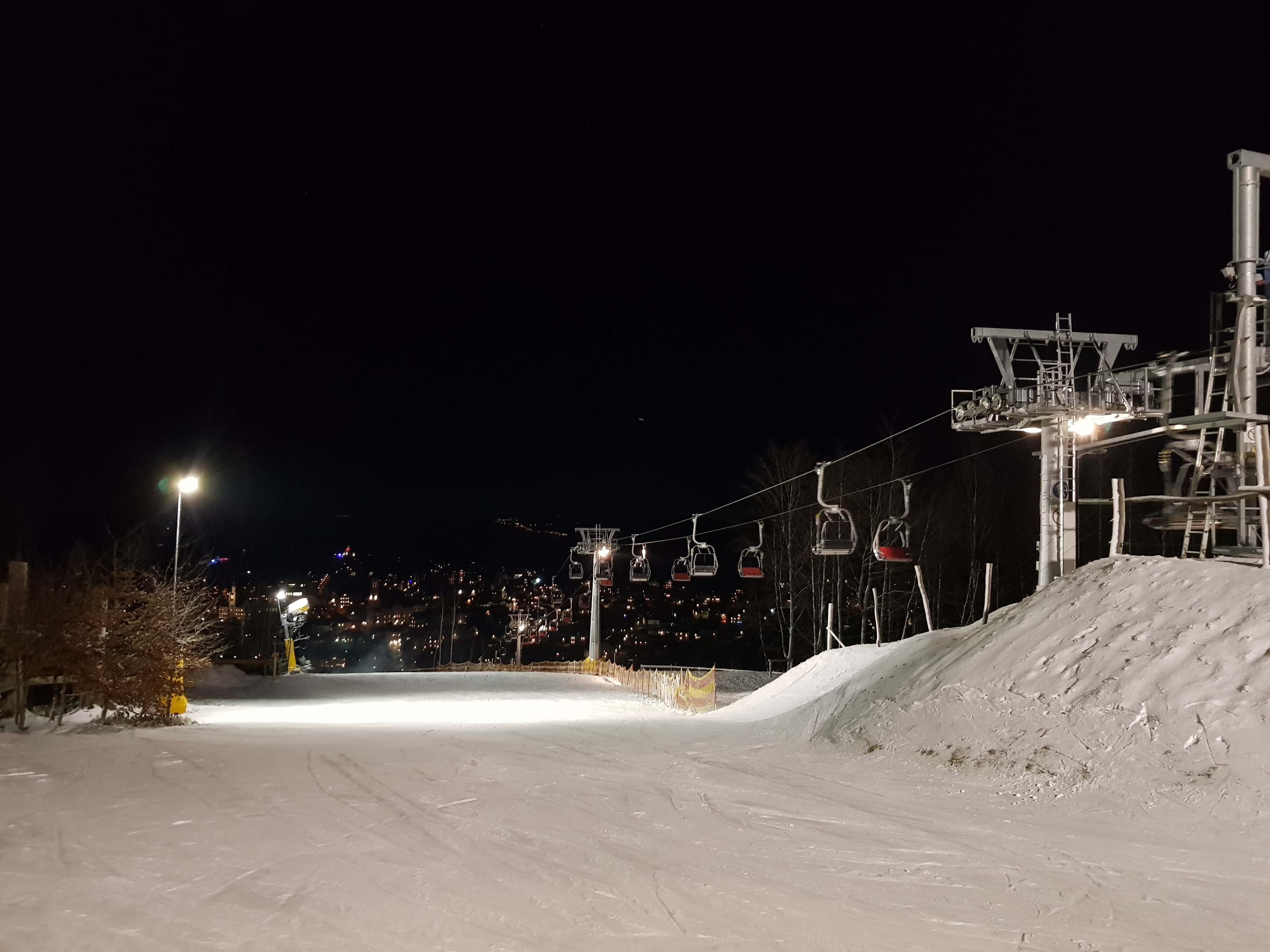 Flacher oberer Pistenabschnitt