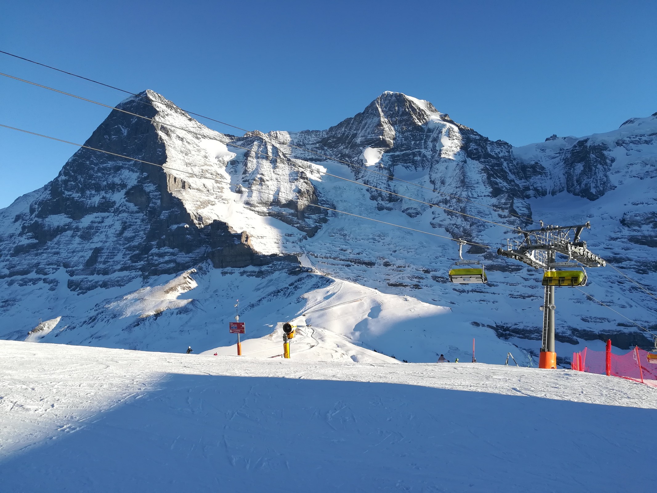 Immer wieder beeindruckend: Eigernordwand, Mönch und rechts das Junfraujoch.