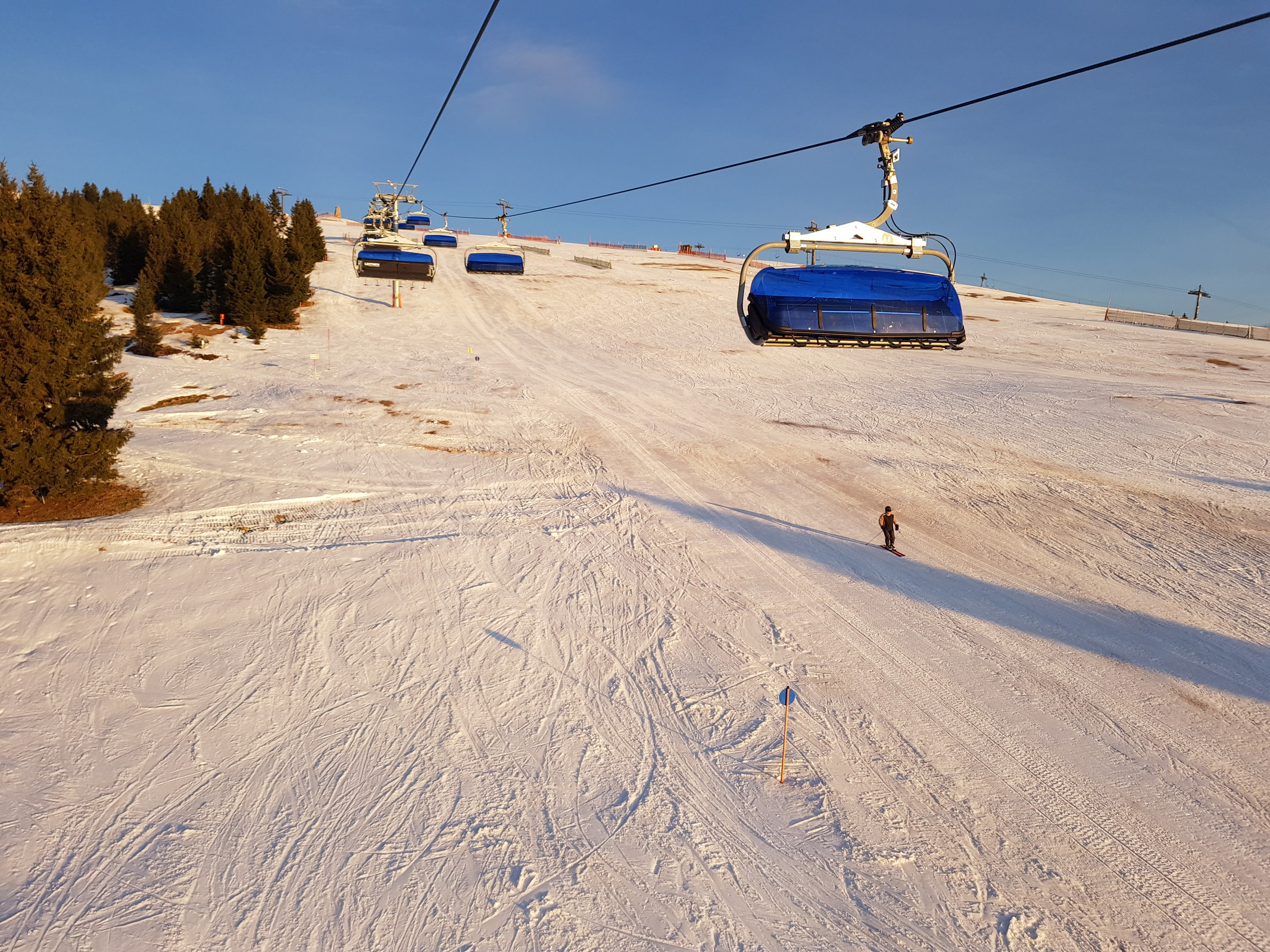 Zeigerabfahrt am Dienstagmorgen.