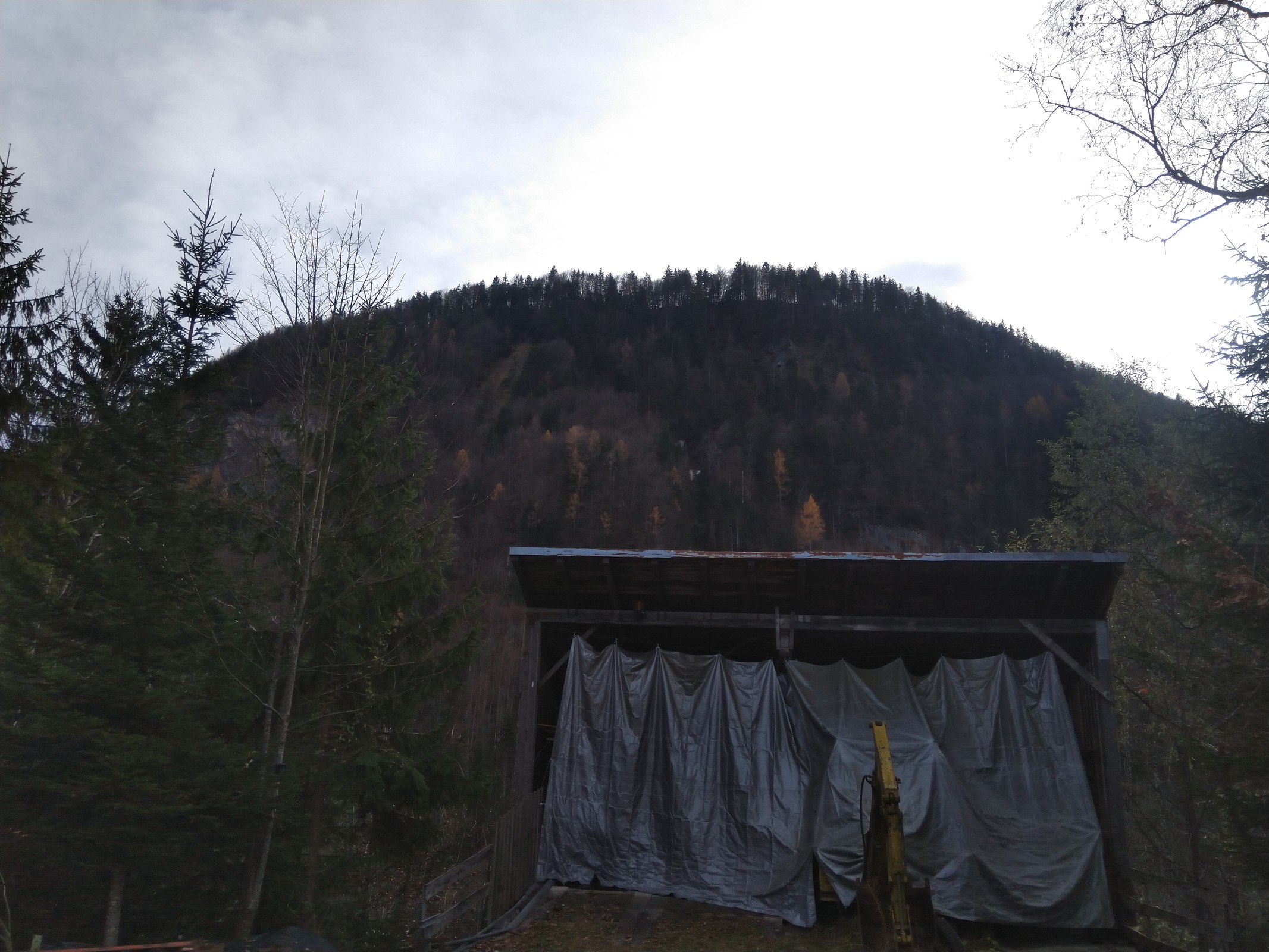 Ist das Weiße im Hang oben  die Bergstation des Liftes?