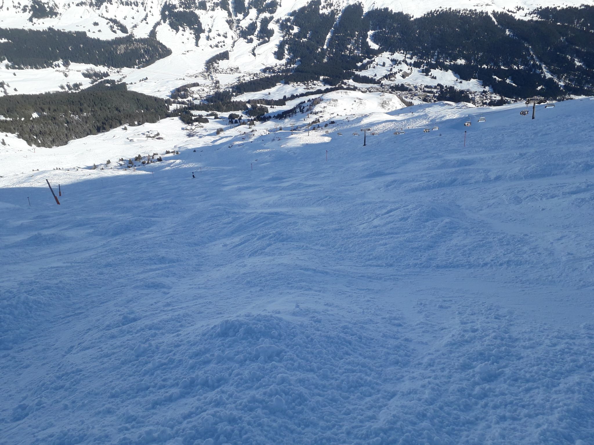 Off poste? On piste! Die brutal zerfahrene Schwarze am Stätzerhorn (72). Immerhin war ich praktisch alleine unterwegs.