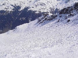 Blick auf die &amp;quot;Piste du Chamois&amp;quot; von oben.