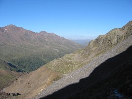 Blick zurück zum Refugio Pio XI. Für mich einer der schönsten hochalpinen Wege überhaupt, dieser Richter-Weg.