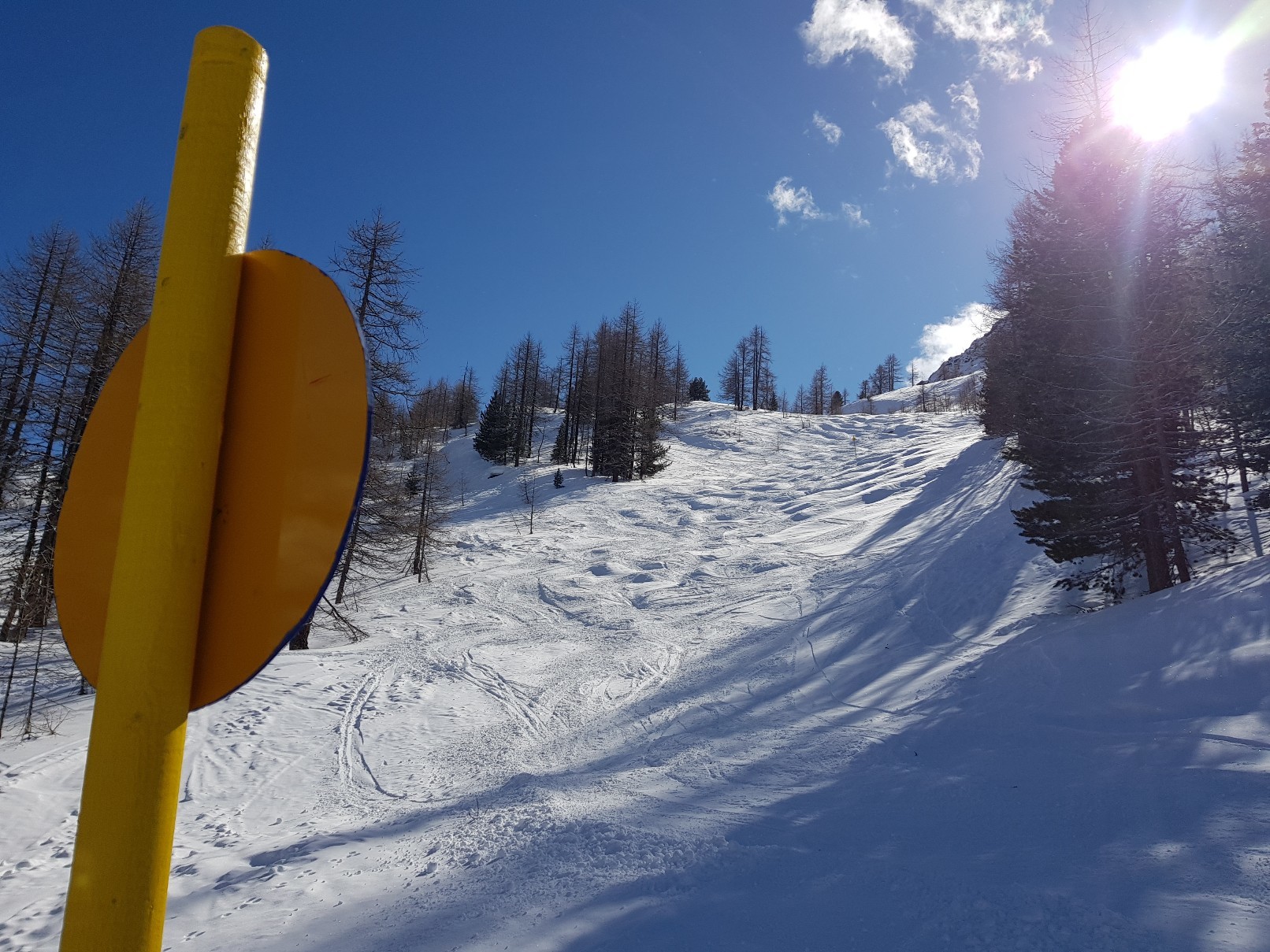 Route 1a mit leichter Neuschneeauflage