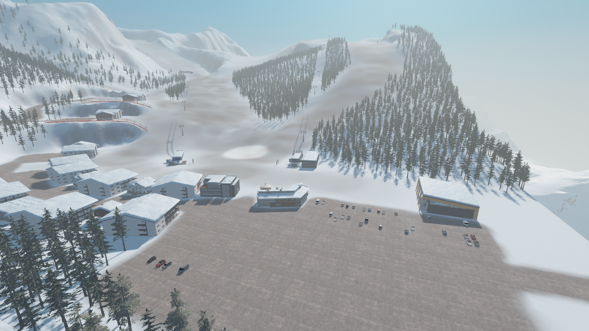 Der Skiort meiner selbst gebauten Skiregion