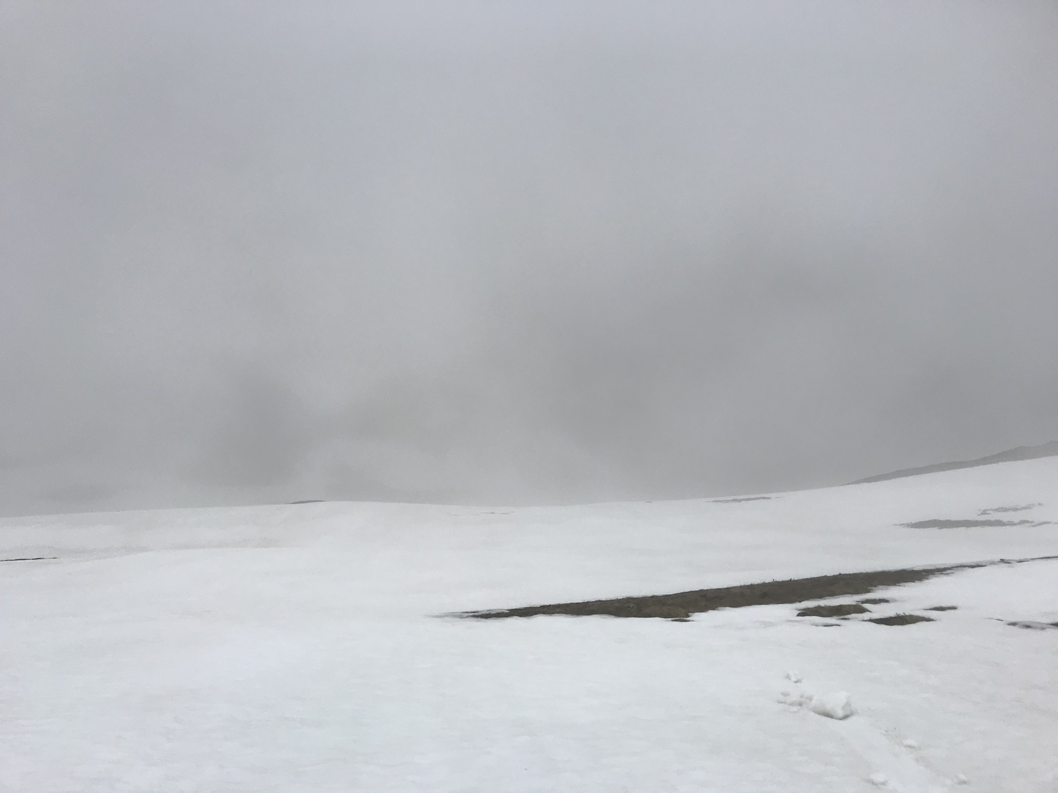 Die erste Abfahrt noch mit Nebelschwaden