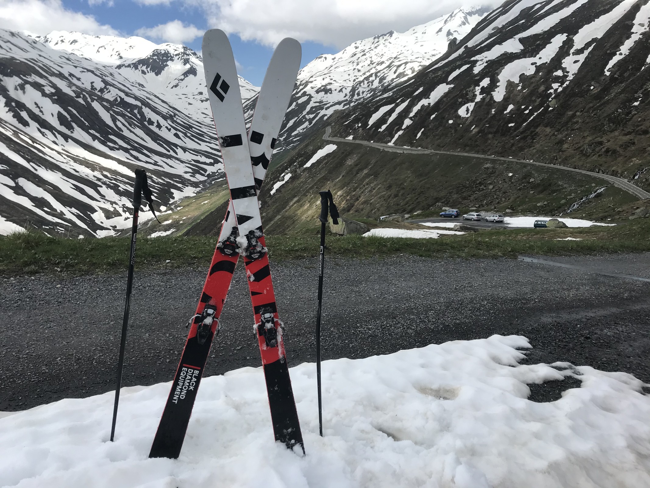 Ende der Skipiste. Kurz vor unseren Autos.