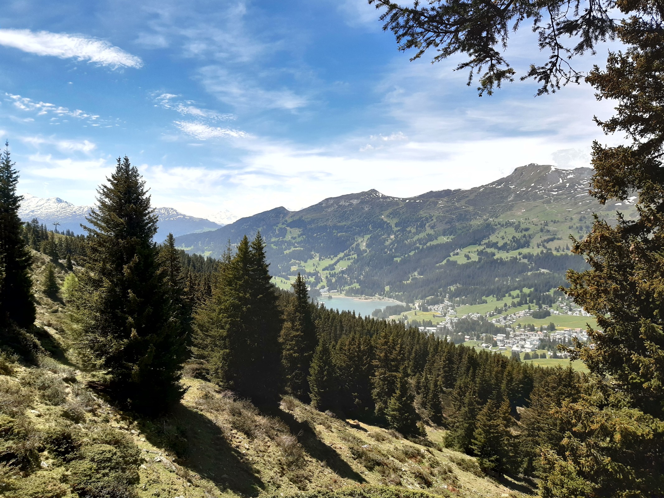 23. Mai: Auf dem Trail, welcher ungefähr bei der Bergstation des Sessellifts Heimberg startet und sehr steil nach Parpan runter führt.