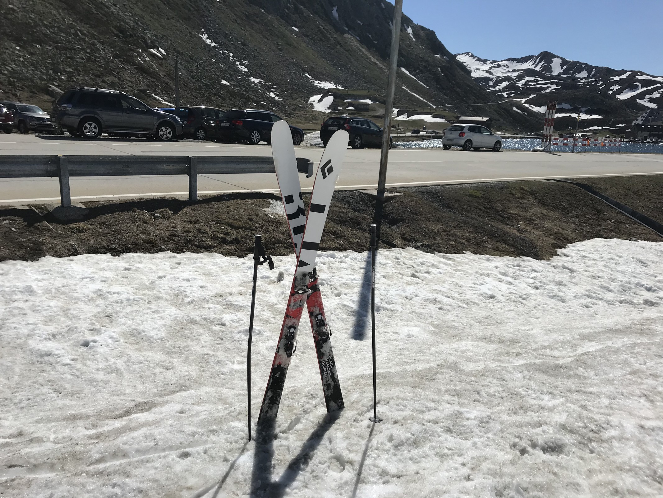 Ende der Skipiste, direkt beim Parkplatz