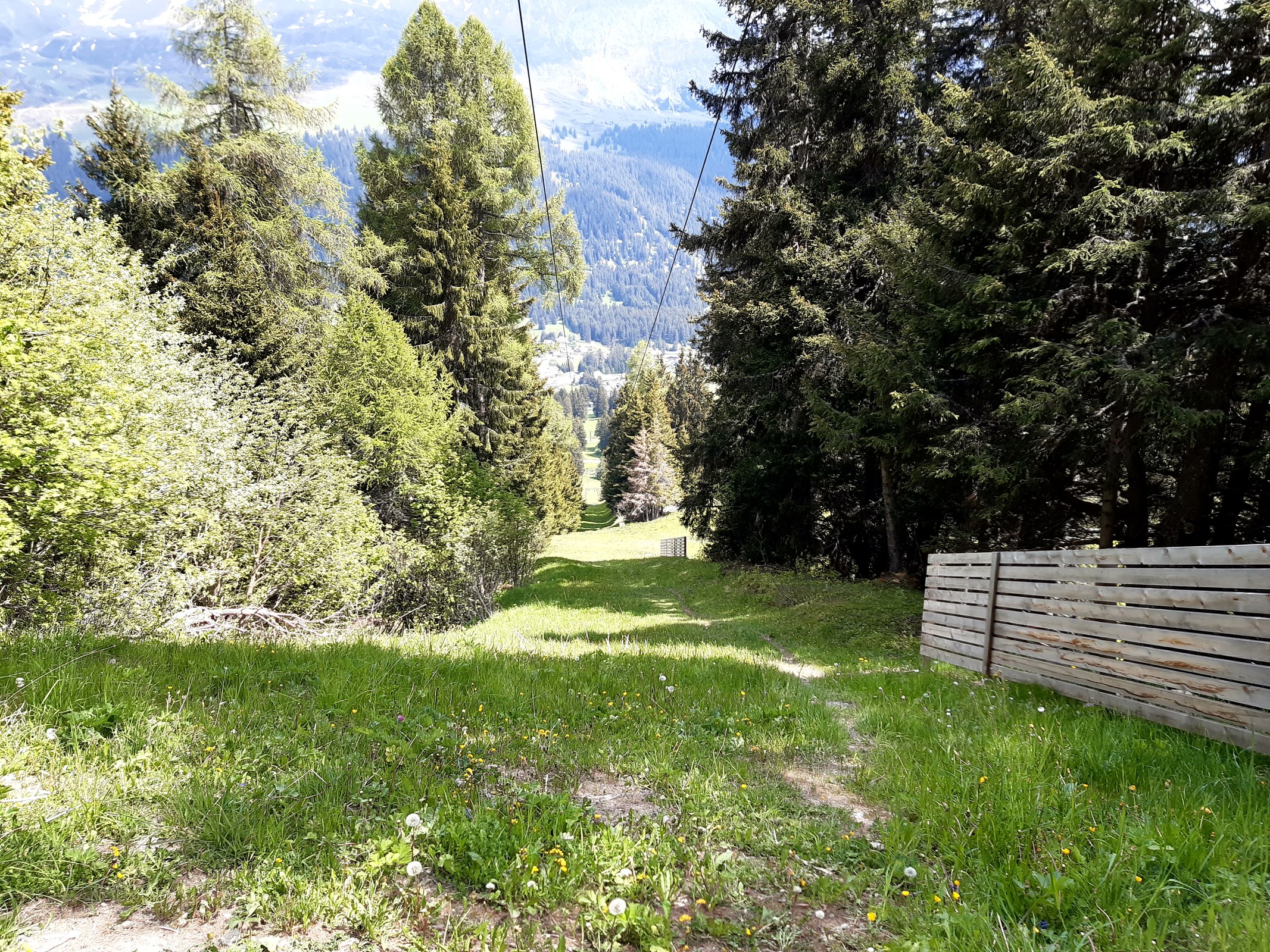 Trasse des SLValbella von dessen Bergstation aus fotografiert