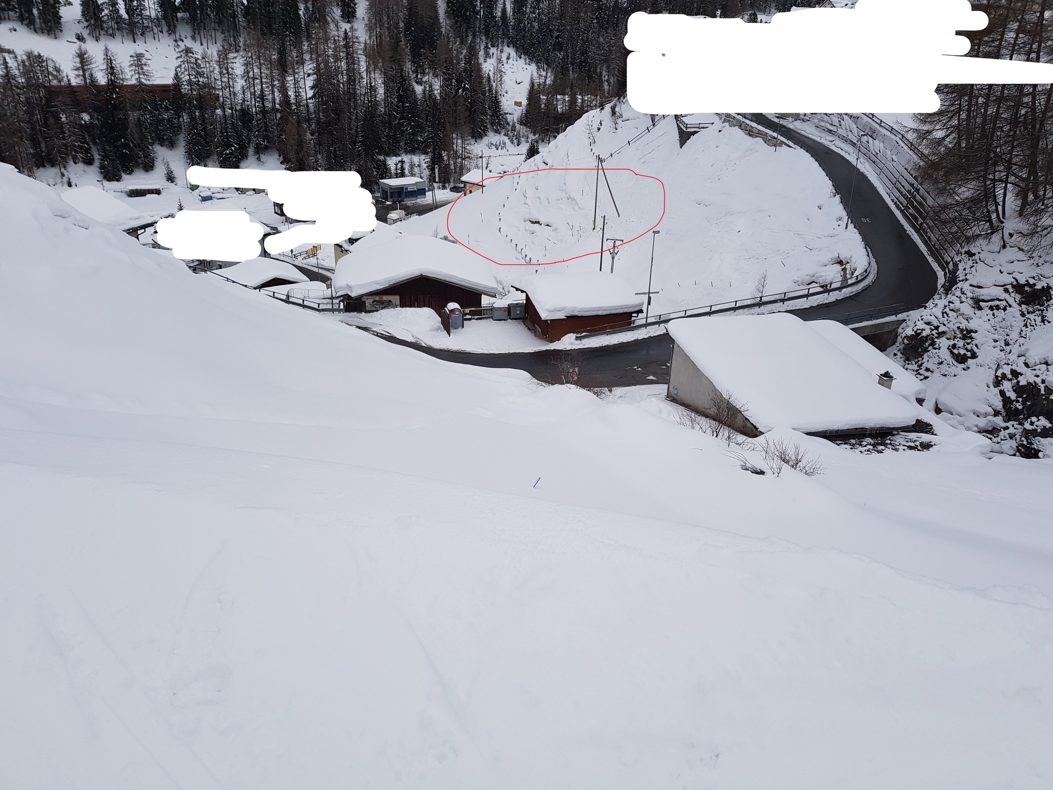 Talstation vom Skiweg aus