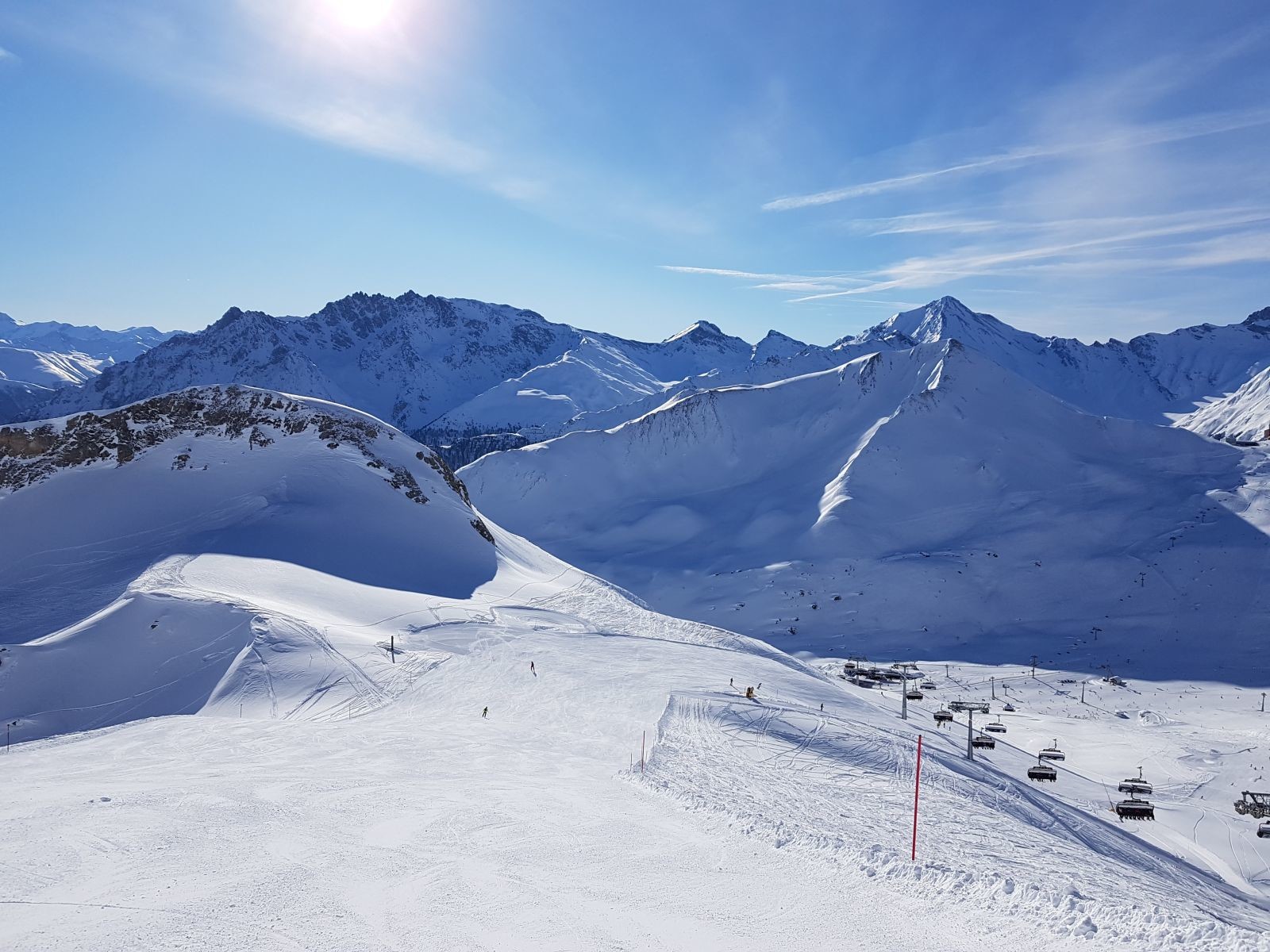 Wenig los auf einer tollen Piste mit schönem Panorama