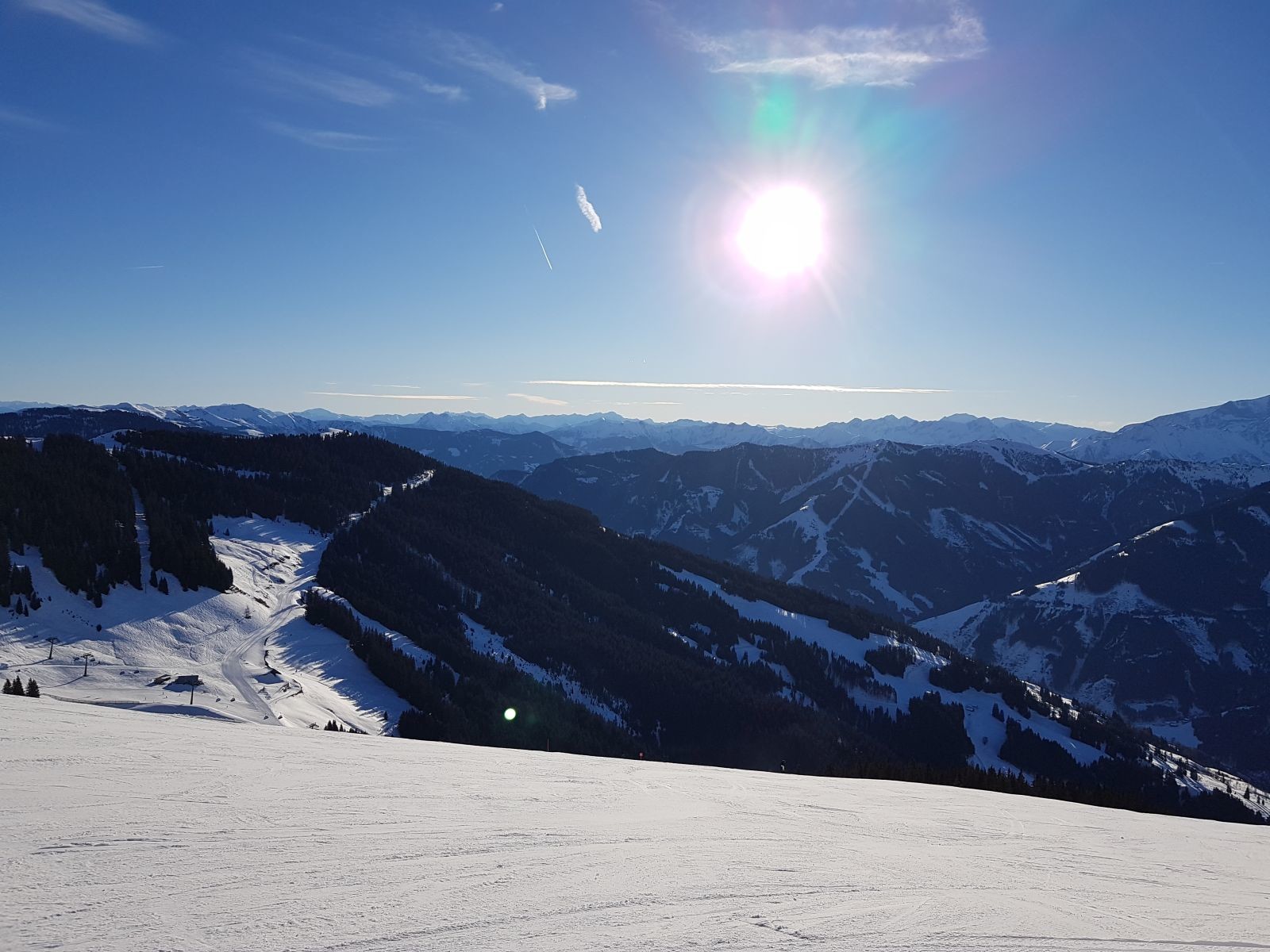 Mit der Schönleitenbahn ging es nach oben. Hier am Start der roten Weißbachabfahrt.