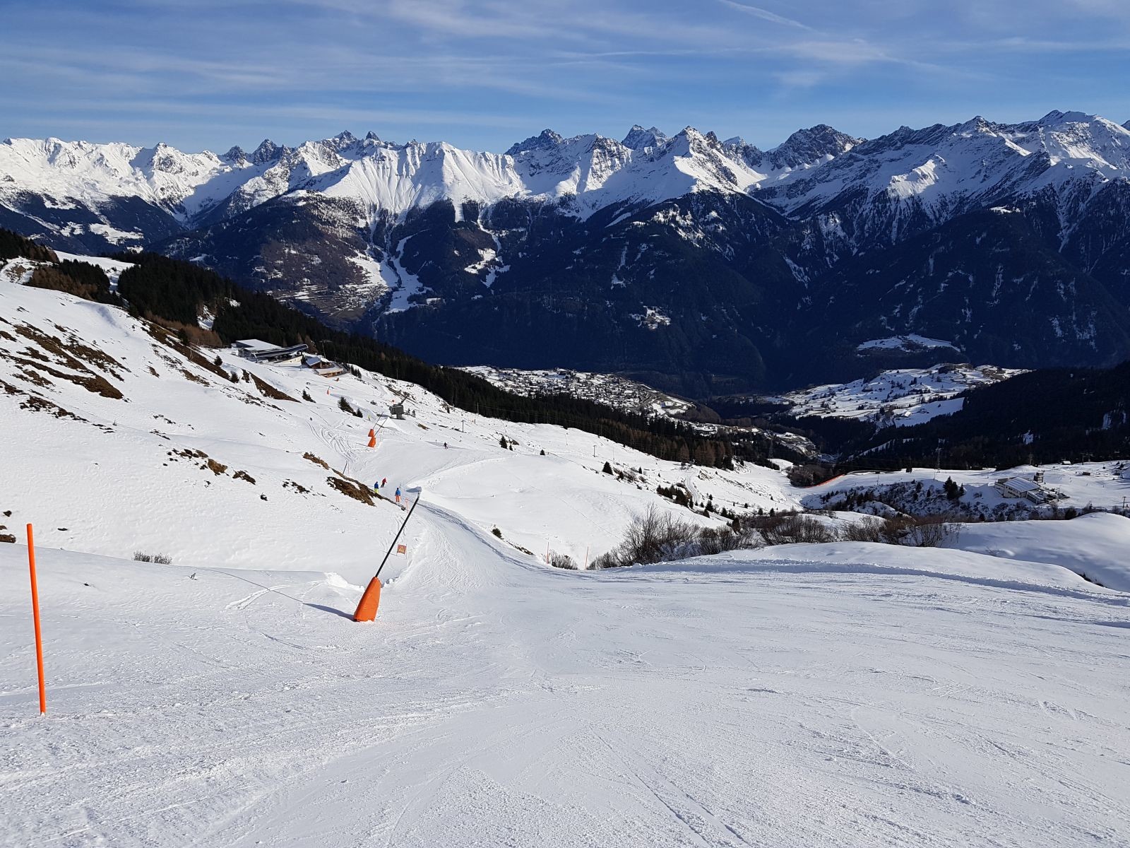 Auslauf der Piste zur Schönjoch-Mitte. Die Kerbboden Süd ist noch geschlossen.