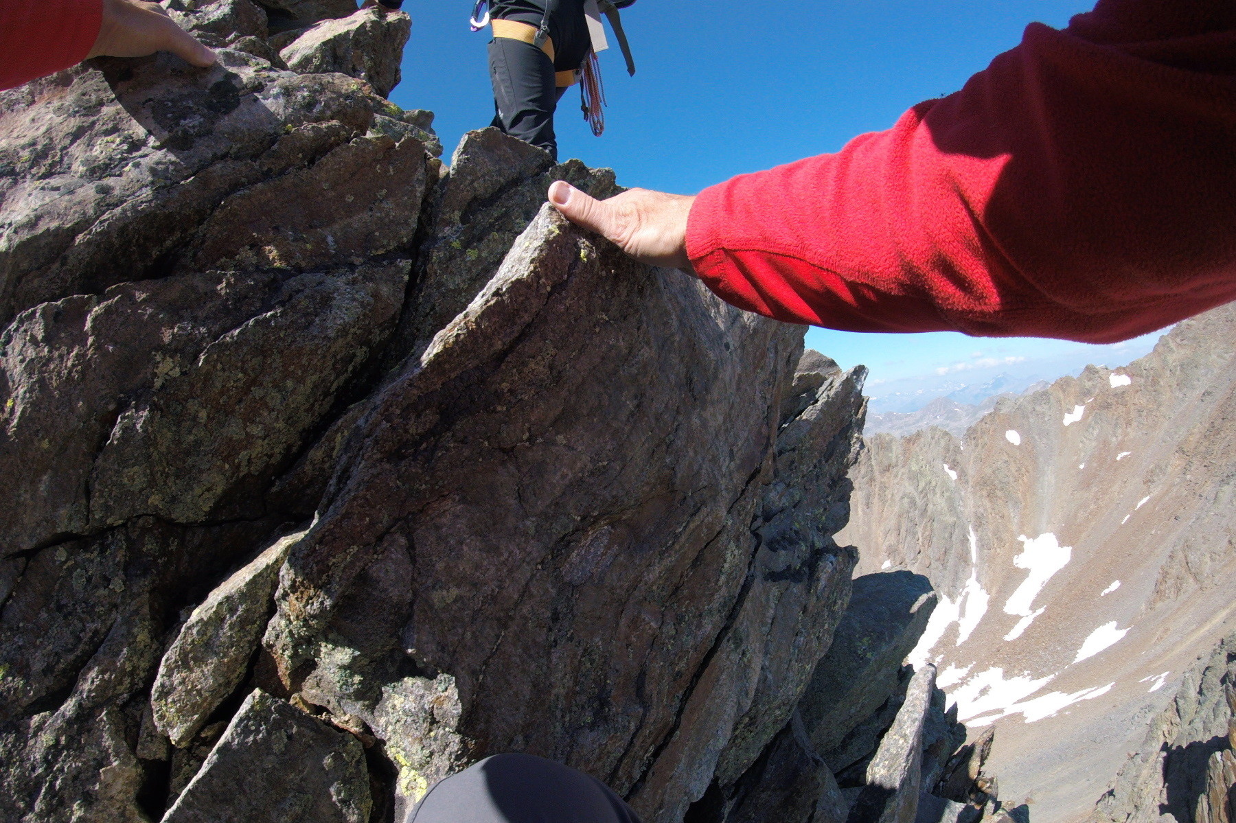 Leichte Kletterei am Grat oberhalb vom Falginjoch 1.