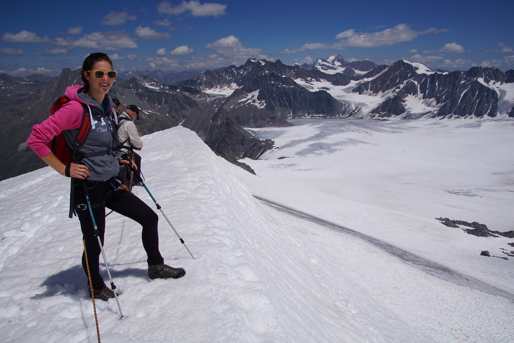 Auf der Wächte. Blick Richtung Gepatsch Ferner.