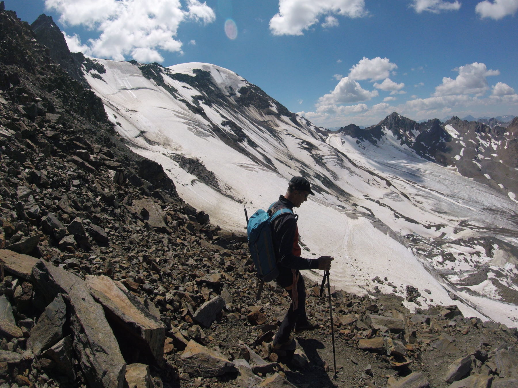 Beim Abstieg vom Gepatsch Ferner Richtung Kaunertaler Gletscher.