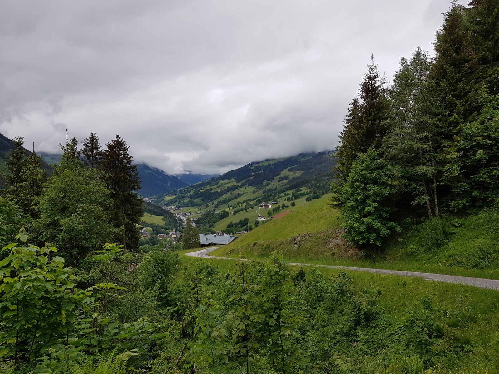 Wir folgen dem geteerten Hinterhagweg, unterqueren auch die rote Asterabfahrt.
