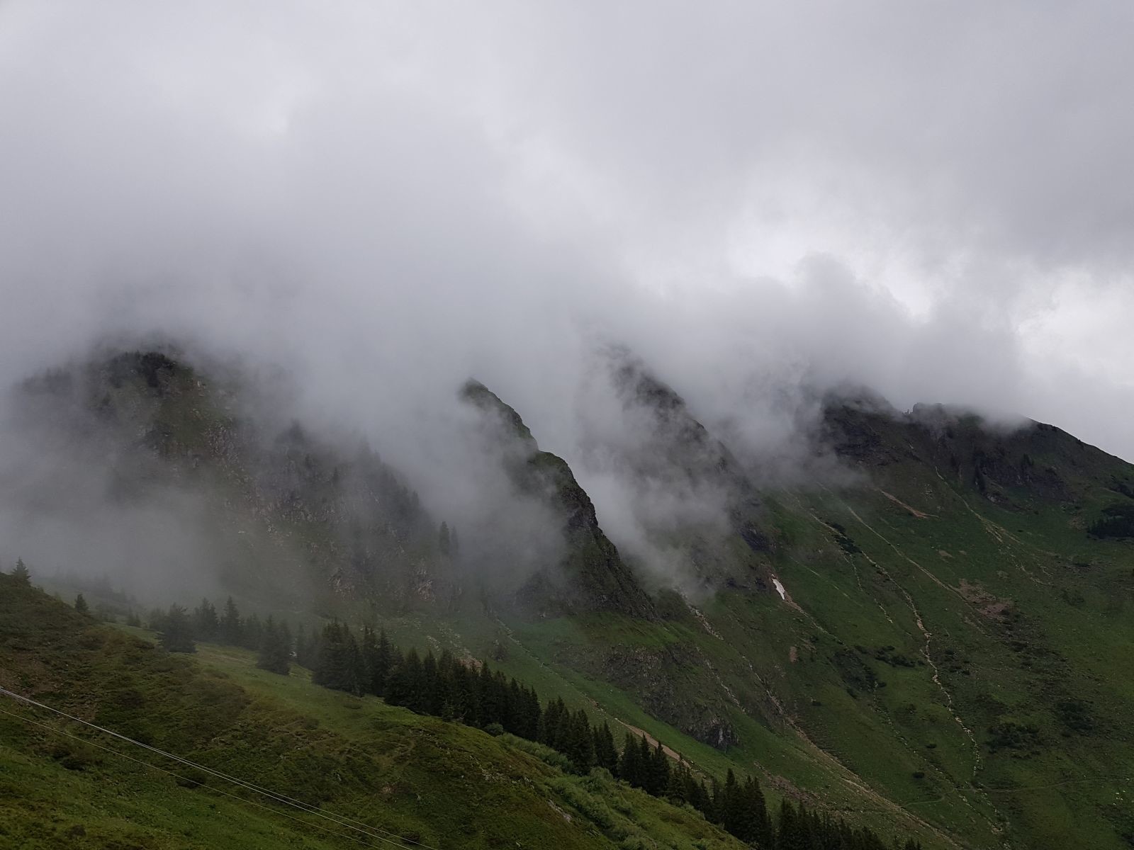 Mystischer Blick auf Hänge des Spielberghorns