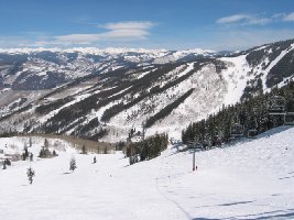 Eine teilweise sicherlich 100 m breite Speed-Carving-Strecke, die Larkspur Bowl