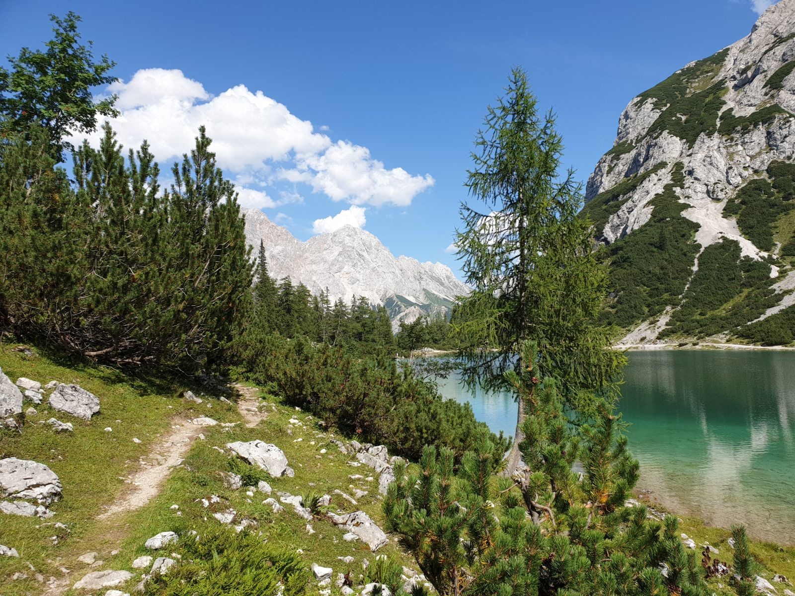 Am Hinweg liefen wir den Hauptweg, jetzt den schöneren, leereren Pfad am anderen Seeufer.