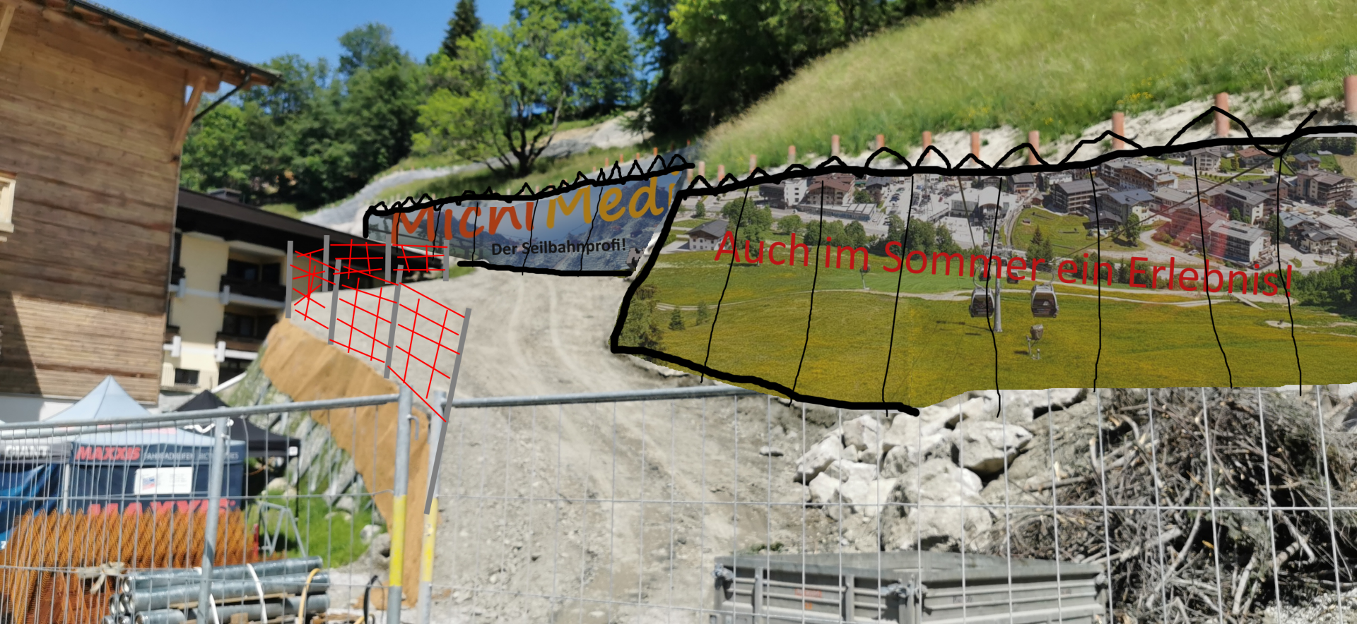 Optimale Lösung am Skiweg aus der Nähe.