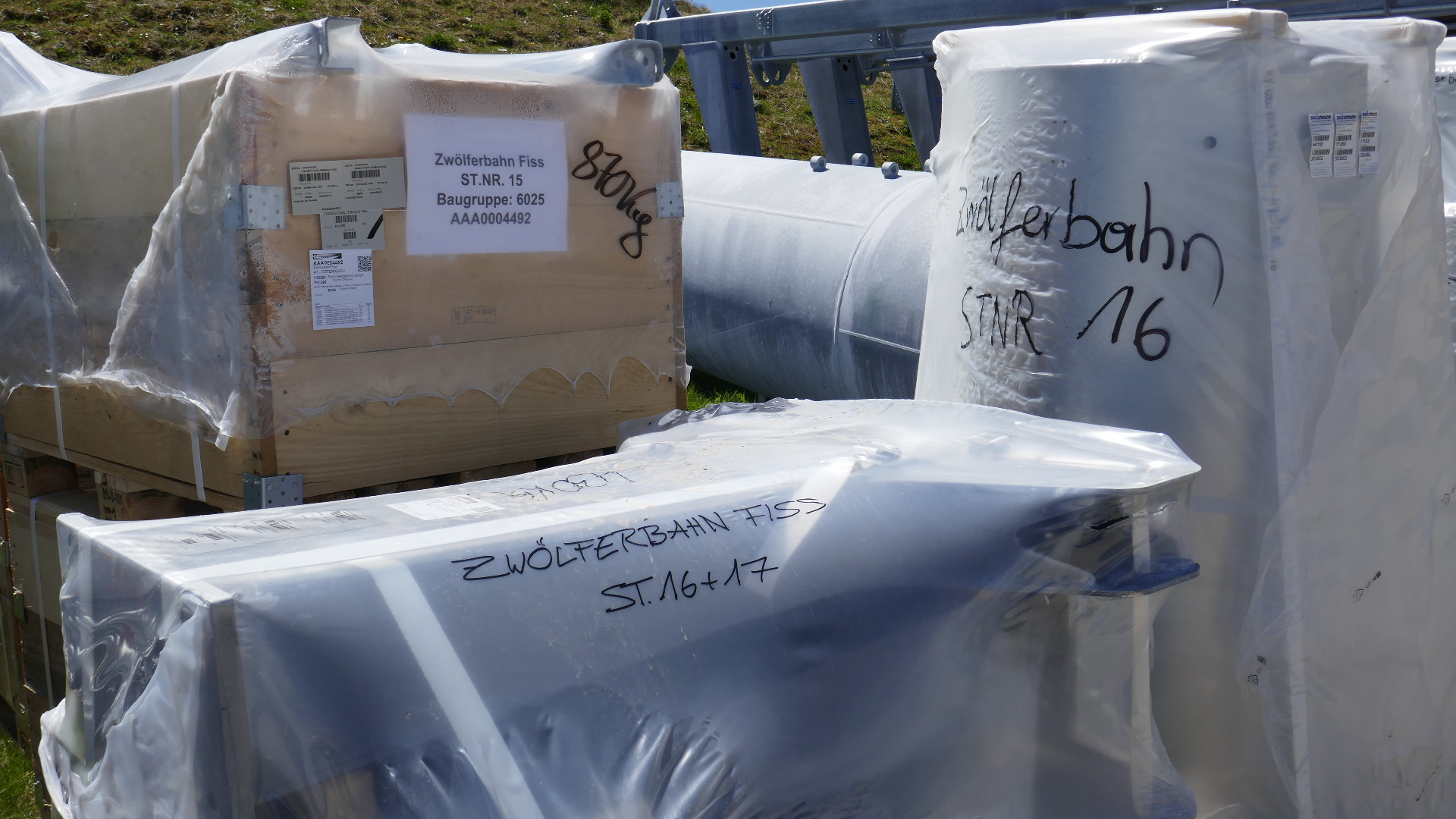 Bauteile der neuen Bahn